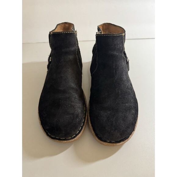 Born Toya Ankle Boots Black Distressed Suede Women’s Size 9.5/41 Comfort - Picture 1 of 9